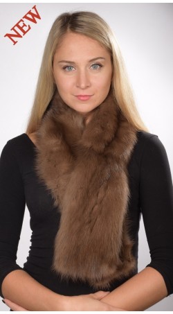 Brown sable fur scarf, for women